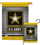 US Army Steel - Military Americana Vertical Impressions Decorative Flags HG108420 Made In USA