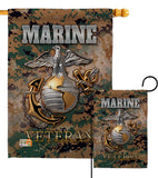 US Marine Veteran - Military Americana Vertical Impressions Decorative Flags HG108424 Made In USA