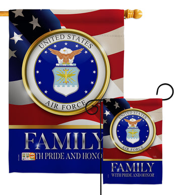 US Air Force Family Honor - Military Americana Vertical Impressions Decorative Flags HG108425 Made In USA