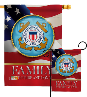 US Coast Guard Family Honor - Military Americana Vertical Impressions Decorative Flags HG108429