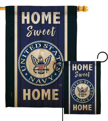 Home Sweet Navy - Military Americana Vertical Impressions Decorative Flags HG108451 Made In USA