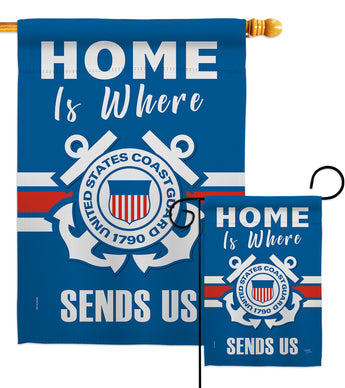 Home is Where Coast Guard - Military Americana Vertical Impressions Decorative Flags HG108459 Made In USA