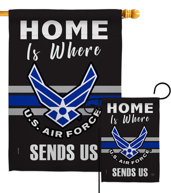 Home is Where Air Force - Military Americana Vertical Impressions Decorative Flags HG108460 Made In USA