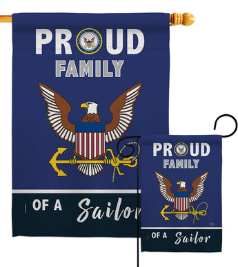 Proud Family Sailor - Military Americana Vertical Impressions Decorative Flags HG108463 Made In USA