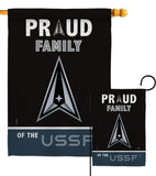 Proud Family USSF - Military Americana Vertical Impressions Decorative Flags HG108467 Made In USA