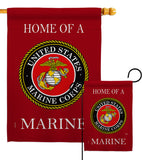 Home of Marine Corps - Military Americana Vertical Impressions Decorative Flags HG108473 Made In USA