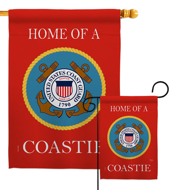 Home of Coastie - Military Americana Vertical Impressions Decorative Flags HG108474 Made In USA