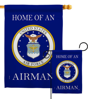 Home of Airman - Military Americana Vertical Impressions Decorative Flags HG108475 Made In USA