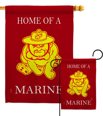 Home of Marine Dog - Military Americana Vertical Impressions Decorative Flags HG108476 Made In USA