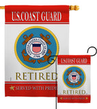 US Coast Guard Retired - Military Americana Vertical Impressions Decorative Flags HG108480 Made In USA