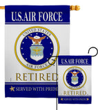 US Air Force Retired - Military Americana Vertical Impressions Decorative Flags HG108481 Made In USA