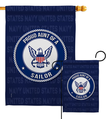 Proud Aunt Sailor - Military Americana Vertical Impressions Decorative Flags HG108493 Made In USA
