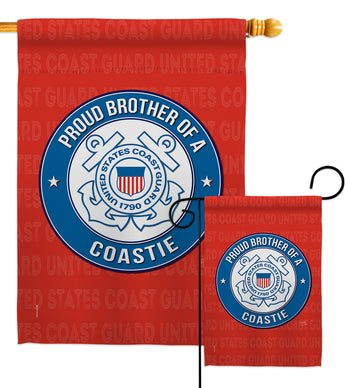 Proud Brother Coastie - Military Americana Vertical Impressions Decorative Flags HG108499 Made In USA