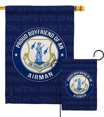 Air Force Proud Boyfriend Airman - Military Americana Vertical Impressions Decorative Flags HG108507 Made In USA