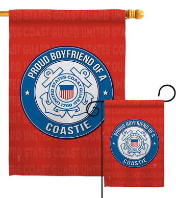 Proud Boyfriend Coastie - Military Americana Vertical Impressions Decorative Flags HG108508 Made In USA