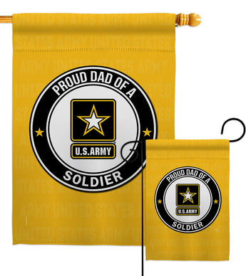 Proud Dad Soldier - Military Americana Vertical Impressions Decorative Flags HG108515 Made In USA