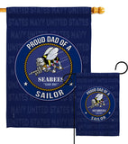 Seabees Proud Dad Sailor - Military Americana Vertical Impressions Decorative Flags HG108521 Made In USA