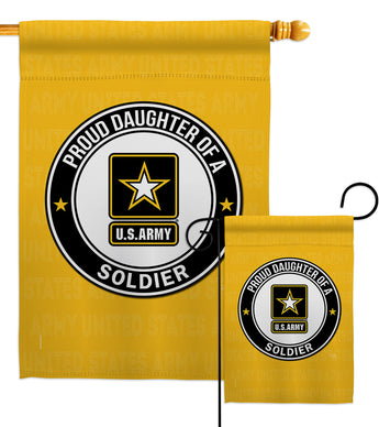 Proud Daughter Soldier - Military Americana Vertical Impressions Decorative Flags HG108524 Made In USA