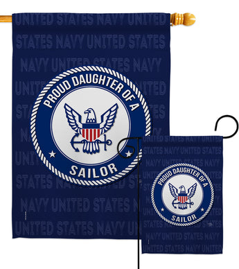 Proud Daughter Sailor - Military Americana Vertical Impressions Decorative Flags HG108529 Made In USA