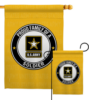 Proud Family Soldier - Military Americana Vertical Impressions Decorative Flags HG108533 Made In USA