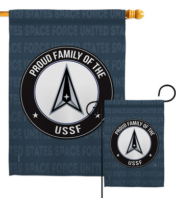 Proud Family USSF - Military Americana Vertical Impressions Decorative Flags HG108540 Made In USA