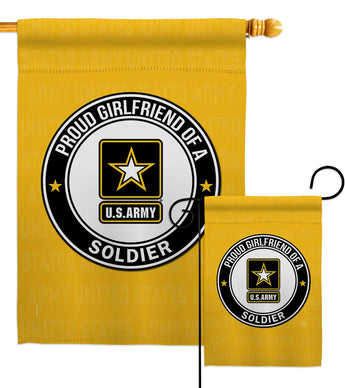 Proud Girlfriend Soldier - Military Americana Vertical Impressions Decorative Flags HG108542 Made In USA