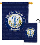 Air Force Proud Girlfriend Airman - Military Americana Vertical Impressions Decorative Flags HG108543 Made In USA