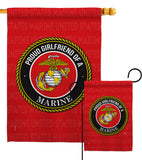 Proud Girlfriend Marines - Military Americana Vertical Impressions Decorative Flags HG108545 Made In USA