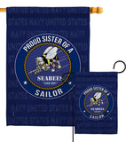 Seabees Proud Sister Sailor - Military Americana Vertical Impressions Decorative Flags HG108584 Made In USA