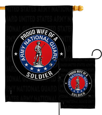 Army Proud Wife Soldier - Military Americana Vertical Impressions Decorative Flags HG108609 Made In USA