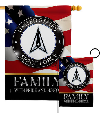 US Space Force Family Honor - Military Americana Vertical Impressions Decorative Flags HG108613 Made In USA