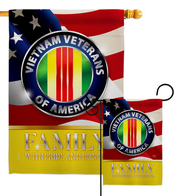 US Vietnam Veterans Family Honor - Military Americana Vertical Impressions Decorative Flags HG108614 Made In USA