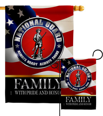 US National Guard Family Honor - Military Americana Vertical Impressions Decorative Flags HG108616 Made In USA