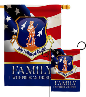 US Air National Guard Family Honor - Military Americana Vertical Impressions Decorative Flags HG108618 Made In USA