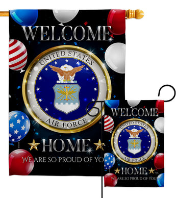 Welcome Home Air Force - Military Americana Vertical Impressions Decorative Flags HG108625 Made In USA