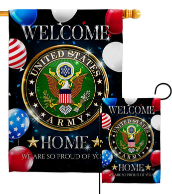 Welcome Home Army - Military Americana Vertical Impressions Decorative Flags HG108627 Made In USA