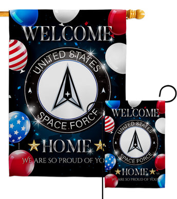 Welcome Home Space Force - Military Americana Vertical Impressions Decorative Flags HG108630 Made In USA