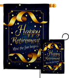 Retirement Fun Begins - Military Americana Vertical Impressions Decorative Flags HG108636 Made In USA