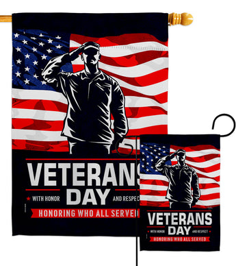 Honor Our Veterans - Military Americana Vertical Impressions Decorative Flags HG108638 Made In USA