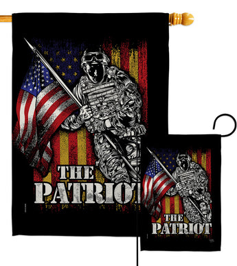 The Patriot - Military Americana Vertical Impressions Decorative Flags HG108639 Made In USA