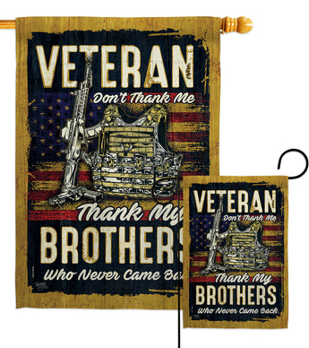 Veteran Brothers - Military Americana Vertical Impressions Decorative Flags HG108640 Made In USA