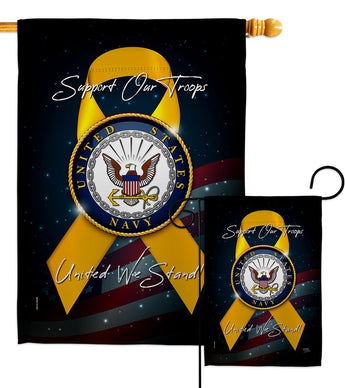 Support Navy - Military Americana Vertical Impressions Decorative Flags HG108648 Made In USA