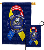 Support Seabees Troops - Military Americana Vertical Impressions Decorative Flags HG108656 Made In USA