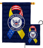 Support Navy Troops - Military Americana Vertical Impressions Decorative Flags HG108661 Made In USA