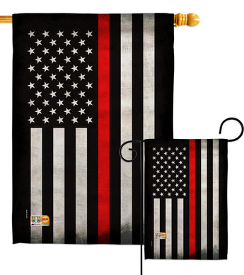 USA Thin Red Line - Military Americana Vertical Impressions Decorative Flags HG137039 Made In USA