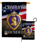 Purple Heart Combat Wounded - Military Americana Vertical Impressions Decorative Flags HG137133 Made In USA