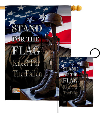 Stand For The Flag - Military Americana Vertical Impressions Decorative Flags HG137169 Made In USA