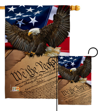 We the People - Military Americana Vertical Impressions Decorative Flags HG137175 Made In USA