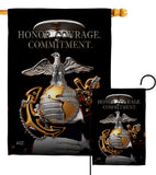 Honor Courage Commitment - Military Americana Vertical Impressions Decorative Flags HG137316 Made In USA