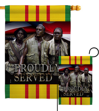 Proudly Served - Military Americana Vertical Impressions Decorative Flags HG137317 Made In USA